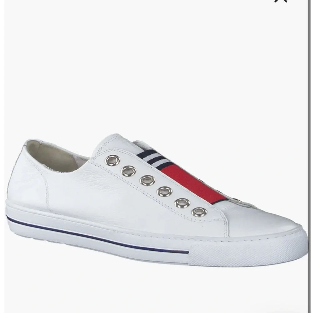 Paul Green Tatum Slip On Sneakers Women Size 9 White Red Leather